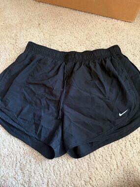 Nike Women's Black Dri-FIT Athletic Shorts with Swoosh